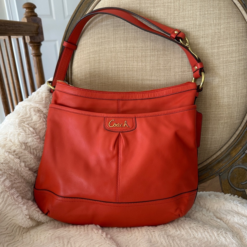 Coach Coral Leather Shoulder Bag